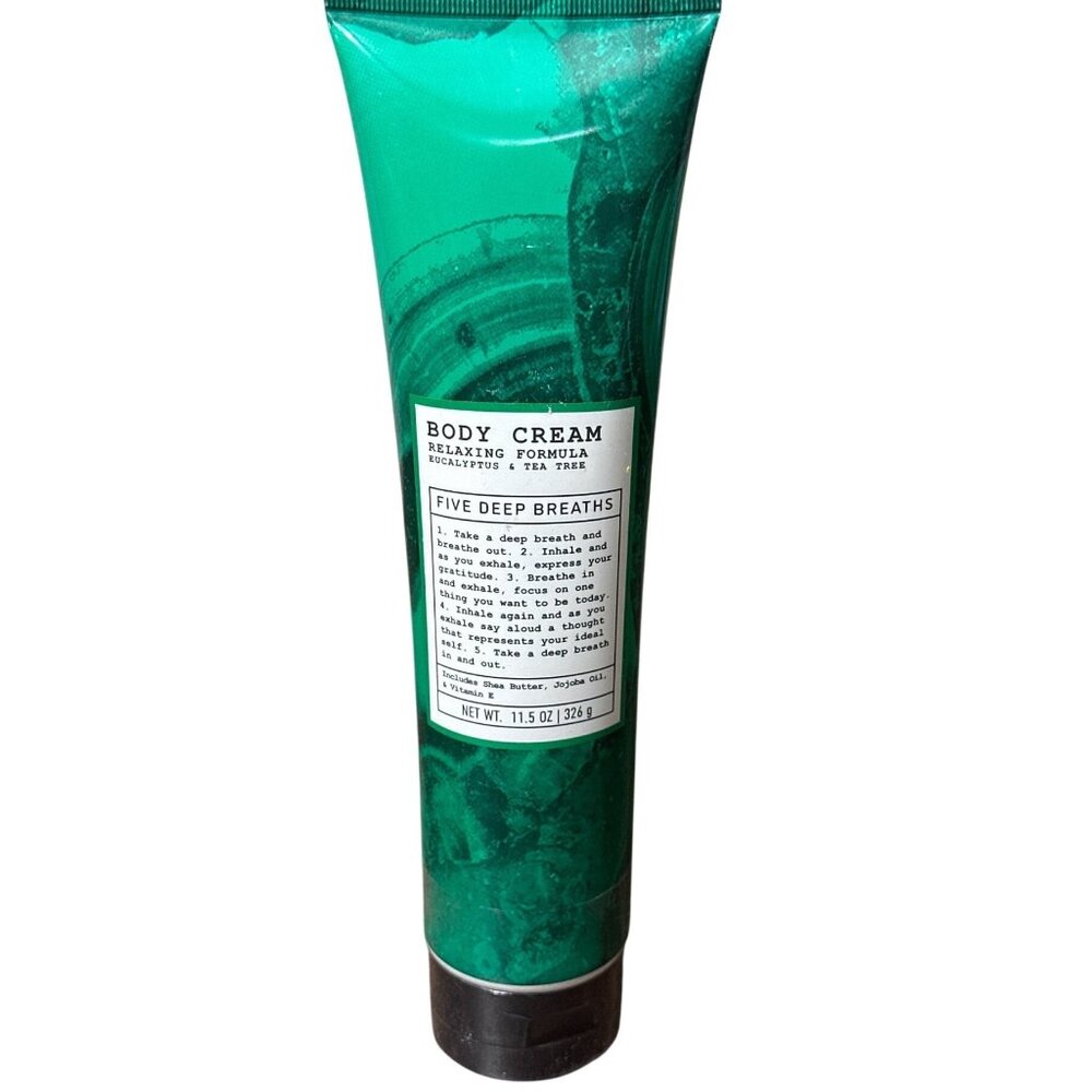 Five Deep Breaths Relaxing Eucalyptus & Tea Tree Body Cream, 11.5 oz